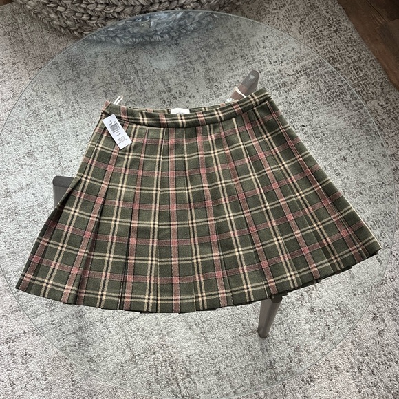 BNWT Aritzia Wilfred Juliet Plaid High Rise Mini Formal Casual Pleated Skirt Sz2 - Picture 6 of 11